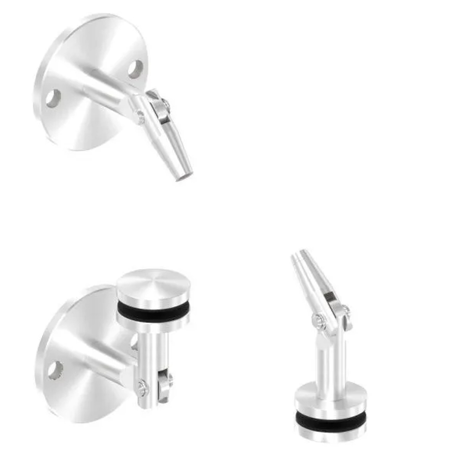 FeNau Vordachsystem Abgehangen Edelstahl V4A Punkthalter Ø 52 mm Ohne Zugstange
