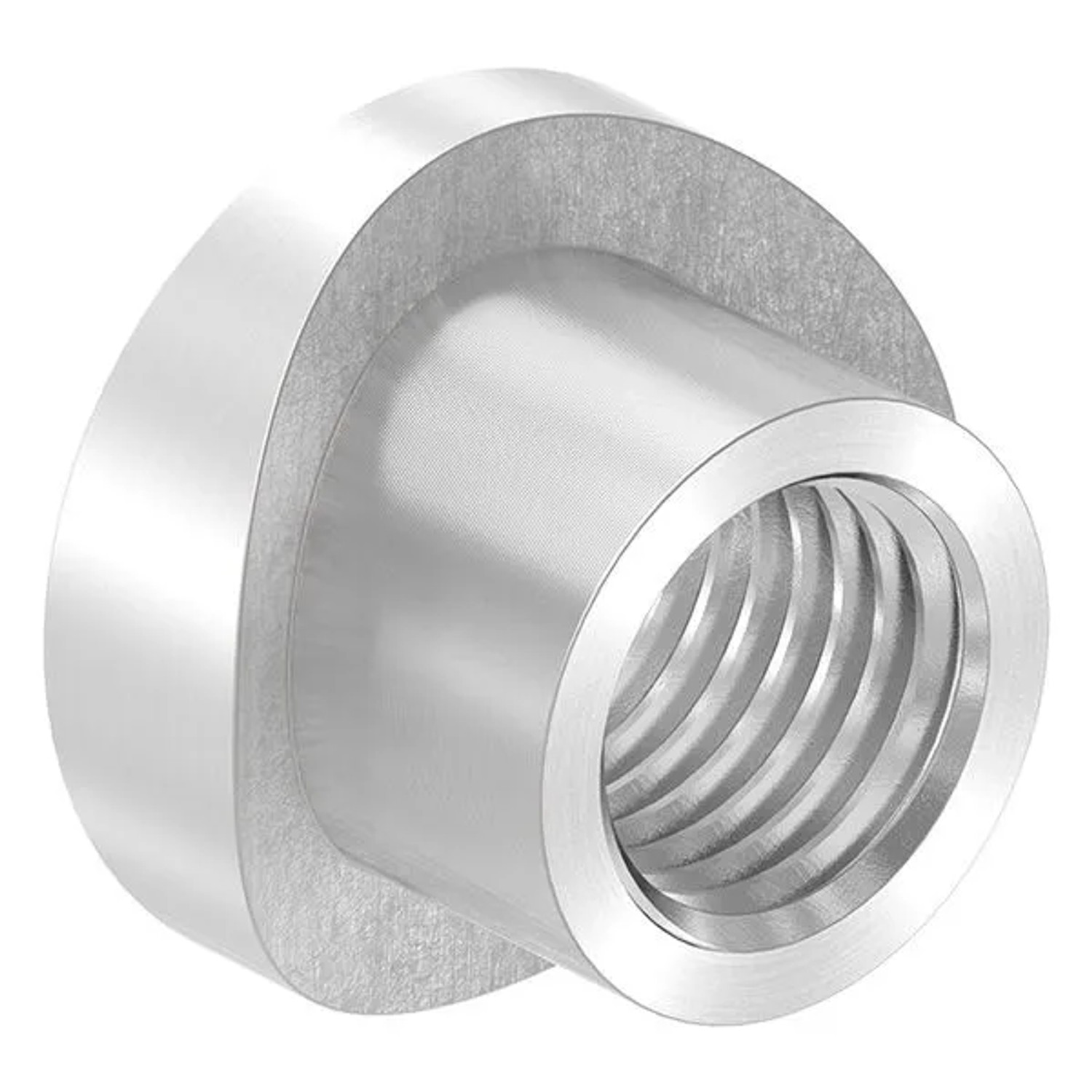 FeNau Gewindehülse Edelstahl V2A Für Rohr Ø 48,3 mm Gewinde M16 Geschliffen Korn 240