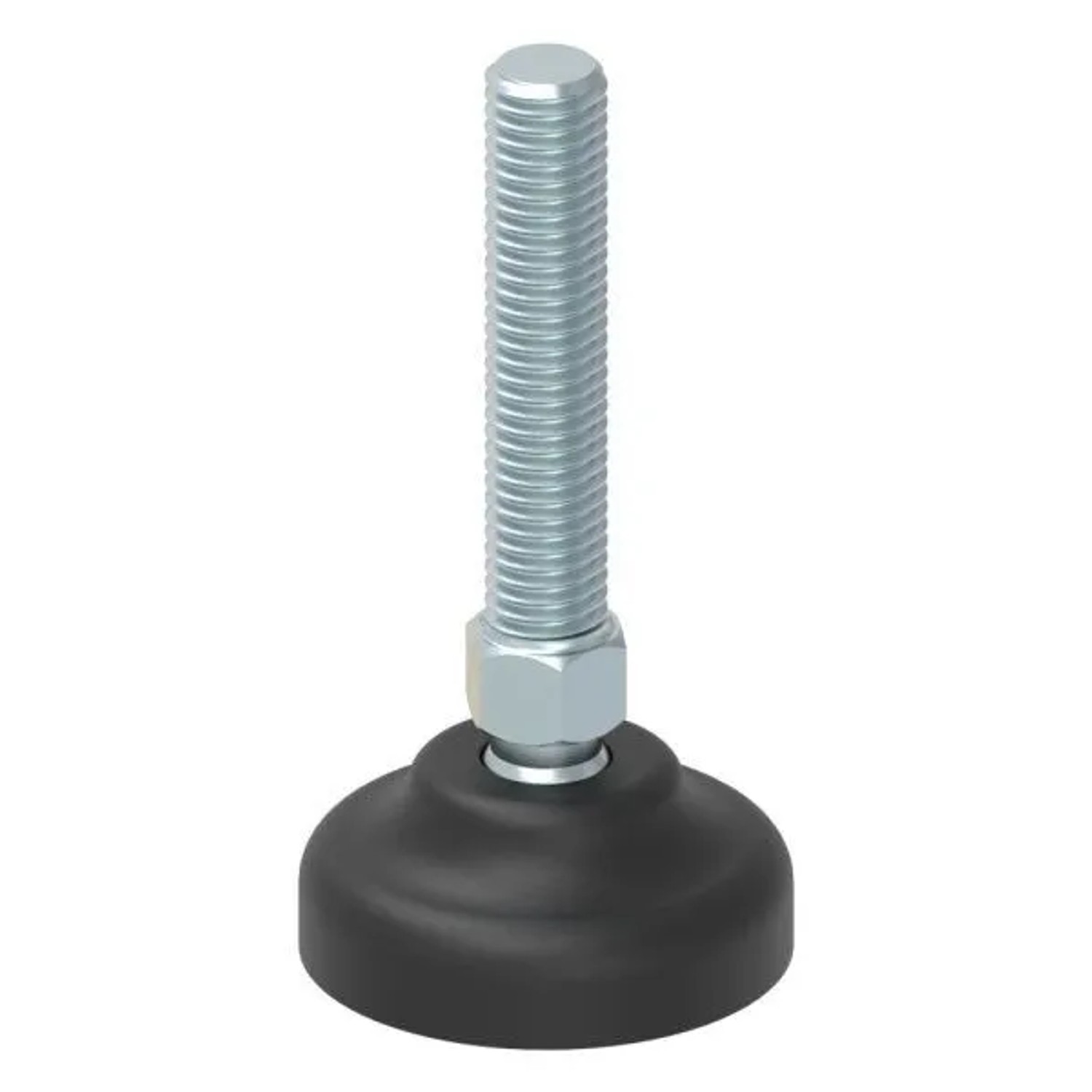 FeNau Schwerlast-Maschinenfuß Stahl/Kunststoff M10x50 Ø 40 mm Mit Kugelgelenk