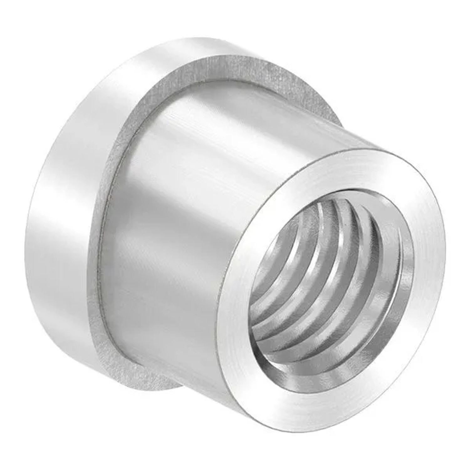 FeNau Gewindehülse Edelstahl V2A Für Rohr Ø 42,4 mm Gewinde M12 Geschliffen Korn 240