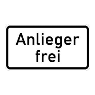 Zusatzschild 1020-30, 231x420mm Anlieger frei RAL-Gütezeichen Folie RA1
