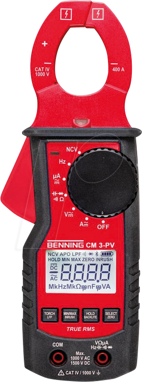BENNING CM 3-PV - Stromzange Cm 3-PV, TRMS, digital, AC/DC, bis 400A