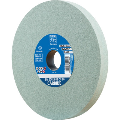 Schleifbockscheibe Ø 200x25 mm Bohrung-Ø 32 mm SiC80 für harte Materialien z.B. Hartmetall