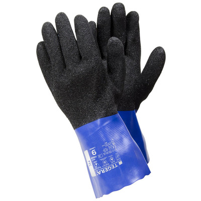 Chemikalienhandschuhe TEGERA 12930, Kat. III, blau/schwarz, Gr. 10
