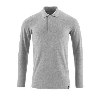 Polo-Shirt, Langarm CROSSOVER, Grau-meliert, Größe 6XL-ONE