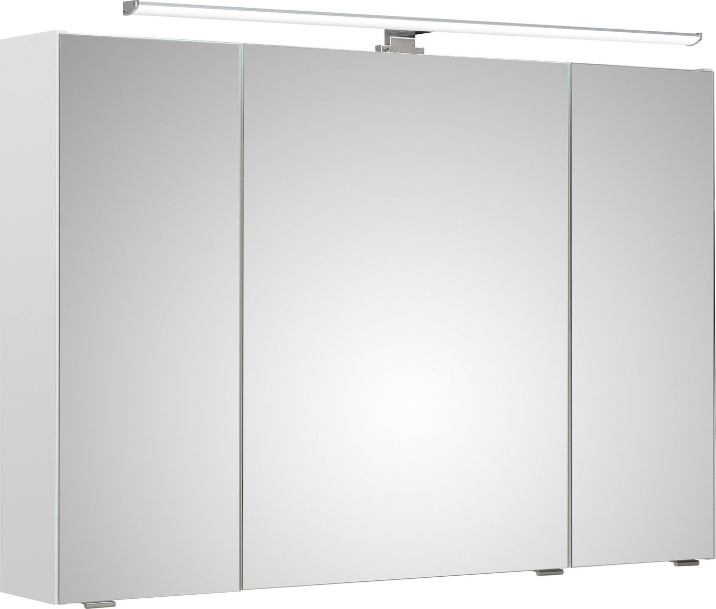Saphir Spiegelschrank Quickset Badschrank, 3 Spiegeltüren, 6 Einlegeböden, 105 cm breit inkl. LED-Beleuchtung, Türdämpfer, Schalter-/Steckdosenkombination Bild 2