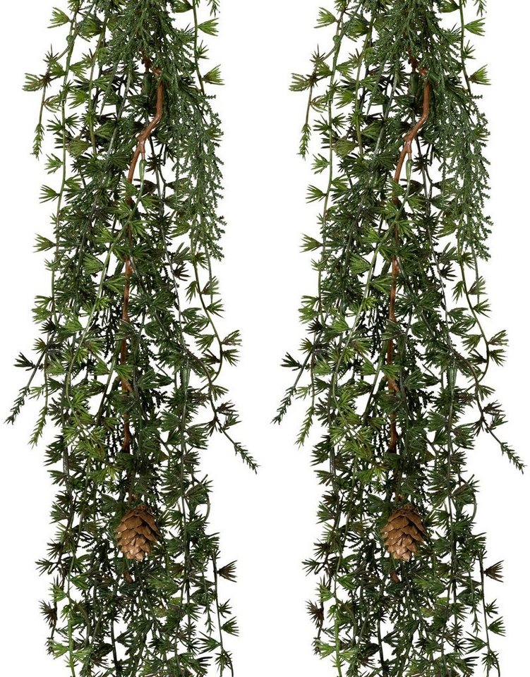 Winterliche Kunstpflanze Weihnachtsdeko Lärche, Creativ deco, Höhe 125 cm, Ranke im 2er Set, Länge 125 cm Bild 2