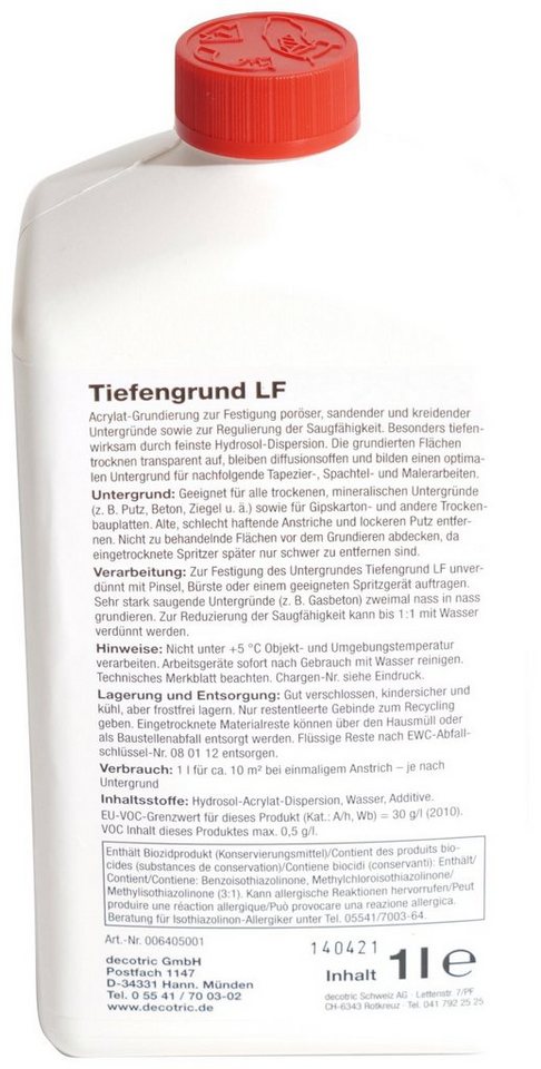 A.S. Création Tiefengrund LF, für innen und außen, starke Tiefenwirkung, 1 L Bild 2