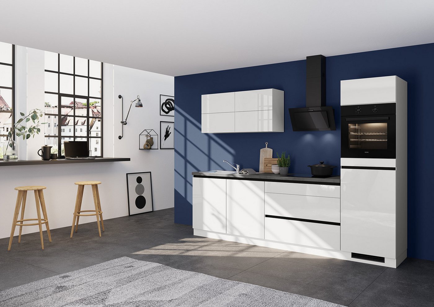 IMPULS KÜCHEN Küchenzeile "Hamburg", Ausrichtung wählbar, Schubkästen mit Soft-Close, vormontiert,wahlweise mit E-Geräten, Breite 280 cm Bild 2
