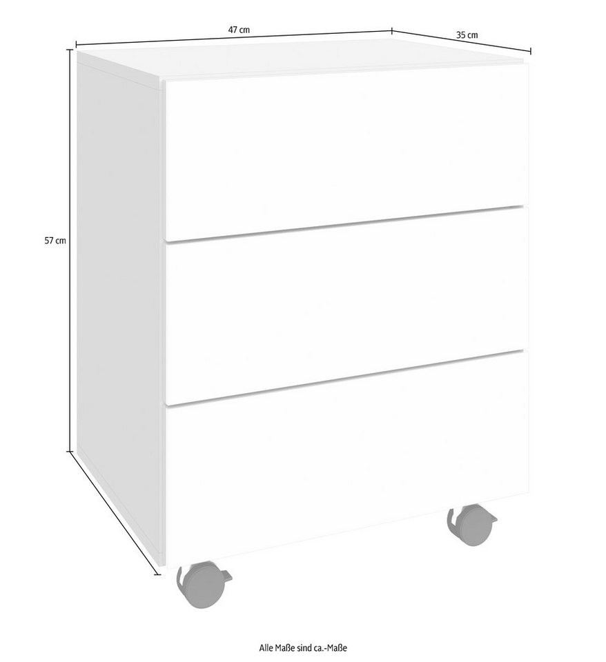 borchardt Möbel Rollcontainer Vaasa, in moderner griffloser Optik Bild 4