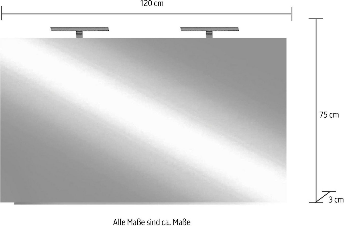 welltime Badspiegel Neutral, Spiegel mit Beleuchtung LED, Breite 120, Höhe 75 cm Bild 5