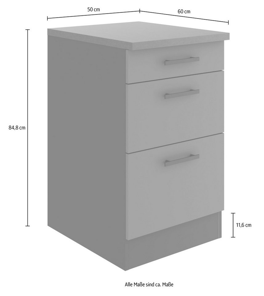 OPTIFIT Unterschrank Bella Breite 50 cm, 2 Auszüge, 1 Schubkasten Bild 5