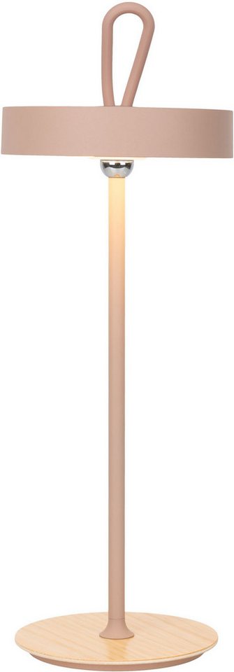 OTTO home LED Tischleuchte Ellvra mit Holzfuß, abnehmbares Kopfteil als Hängeleuchte verwendbar, Dimmfunktion, LED fest integriert, Warmweiß, aufladbar, inkl Akku + USB Kabel, Kopfteil magnetisch, abnehmbar, Holz Bild 3