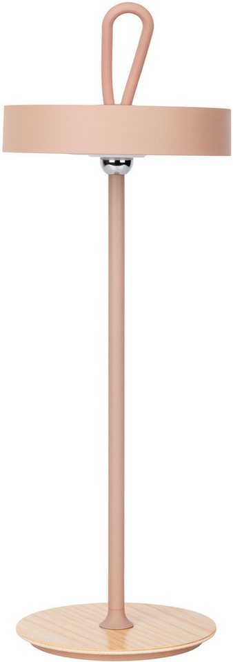 OTTO home LED Tischleuchte Ellvra mit Holzfuß, abnehmbares Kopfteil als Hängeleuchte verwendbar, Dimmfunktion, LED fest integriert, Warmweiß, aufladbar, inkl Akku + USB Kabel, Kopfteil magnetisch, abnehmbar, Holz Bild 5