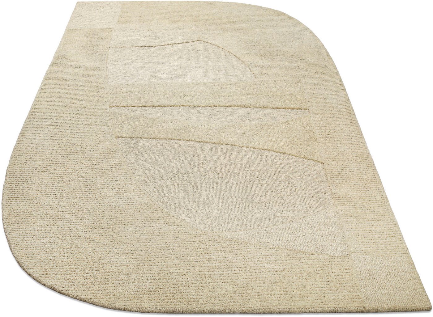 Wecon home Teppich Dodo, rechteckig, Höhe: 10 mm, Wollteppich, asymmetrisch, hochwertig, handgetuftet, robust, modern
