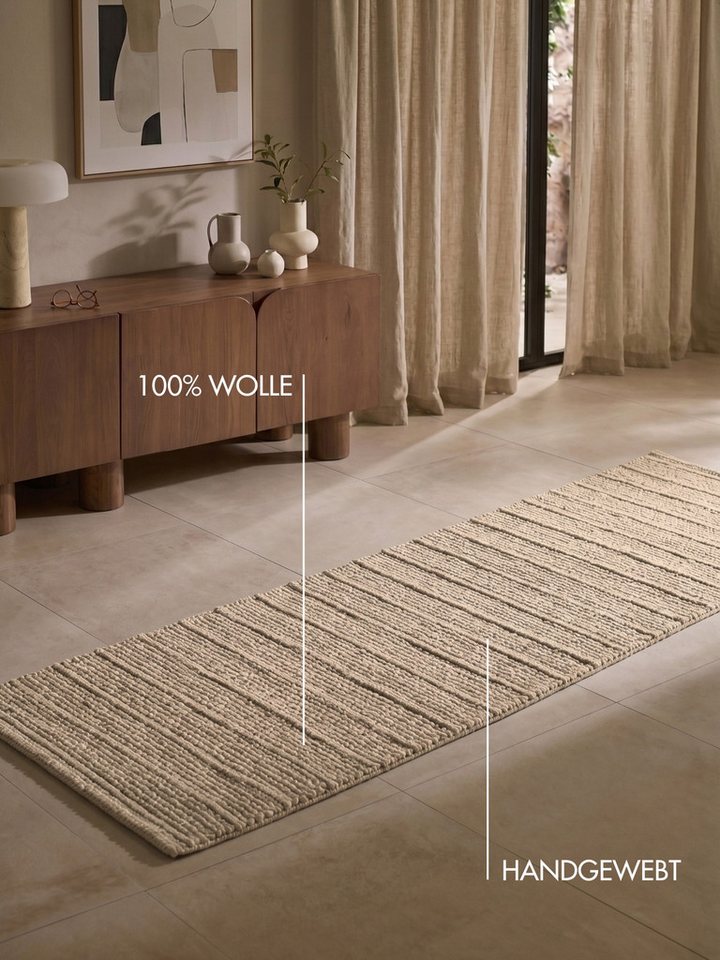 Ted Baker Wollteppich Parker, auch als Läufer, rechteckig, Höhe: 7 mm, Wolle, Natur, handgewebt, Wohnzimmer, Schlafzimmer, Boho, Skandi Bild 3