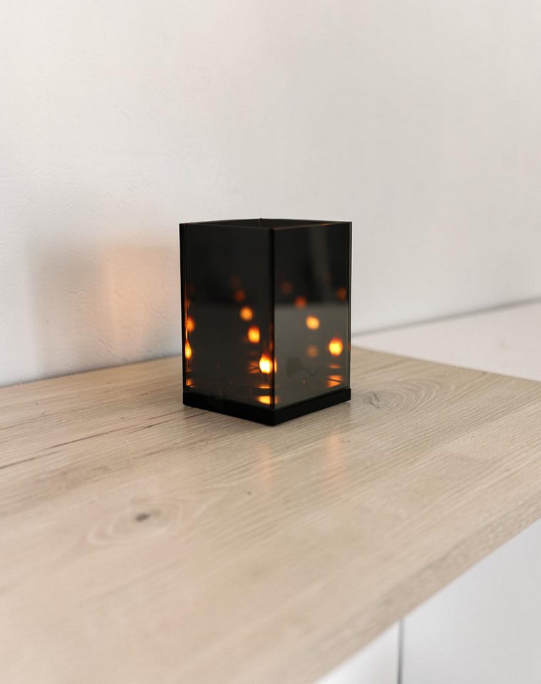 OTTO home LED Tischleuchte Spiegelglas Licht JANNELL, LED fest integriert, warmweiße LED, Batteriebetrieb (3 AA) mit Timer Bild 3