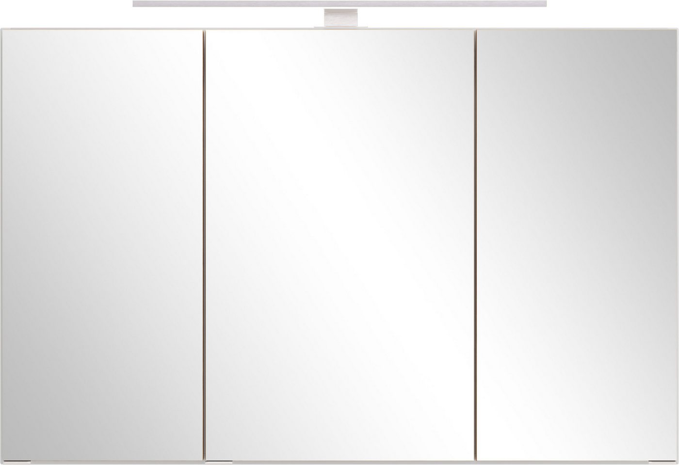 welltime Badmöbel-Set TRIENT, Set: Spiegelschrank und Waschtisch, (2-St., Maße (B/H/T): ca. 100/200/47 cm), matt weiß/wildeiche, LED-Aufbauleuchte, 2tlg. Waschtisch-Set Bild 4