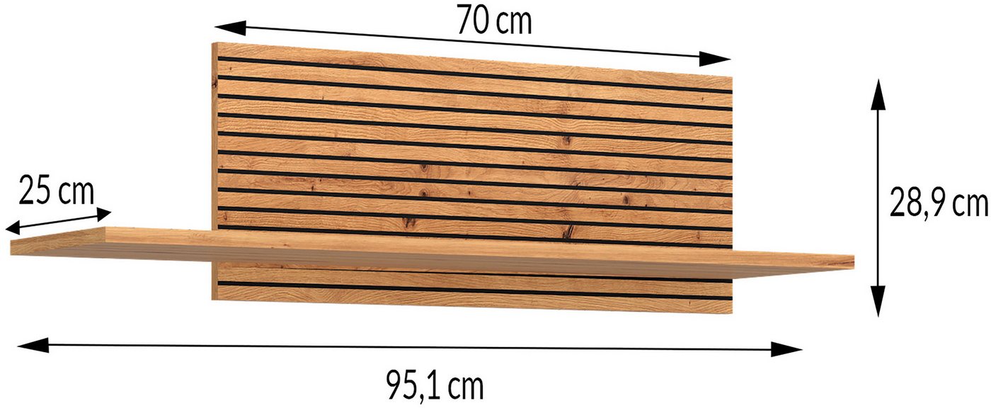 OTTO home Wandregal Wandboard, Praktisch, für jeden Raum, trendfarbig, perfekt zur Gestaltung moderner Wände, Breite 95cm Bild 3