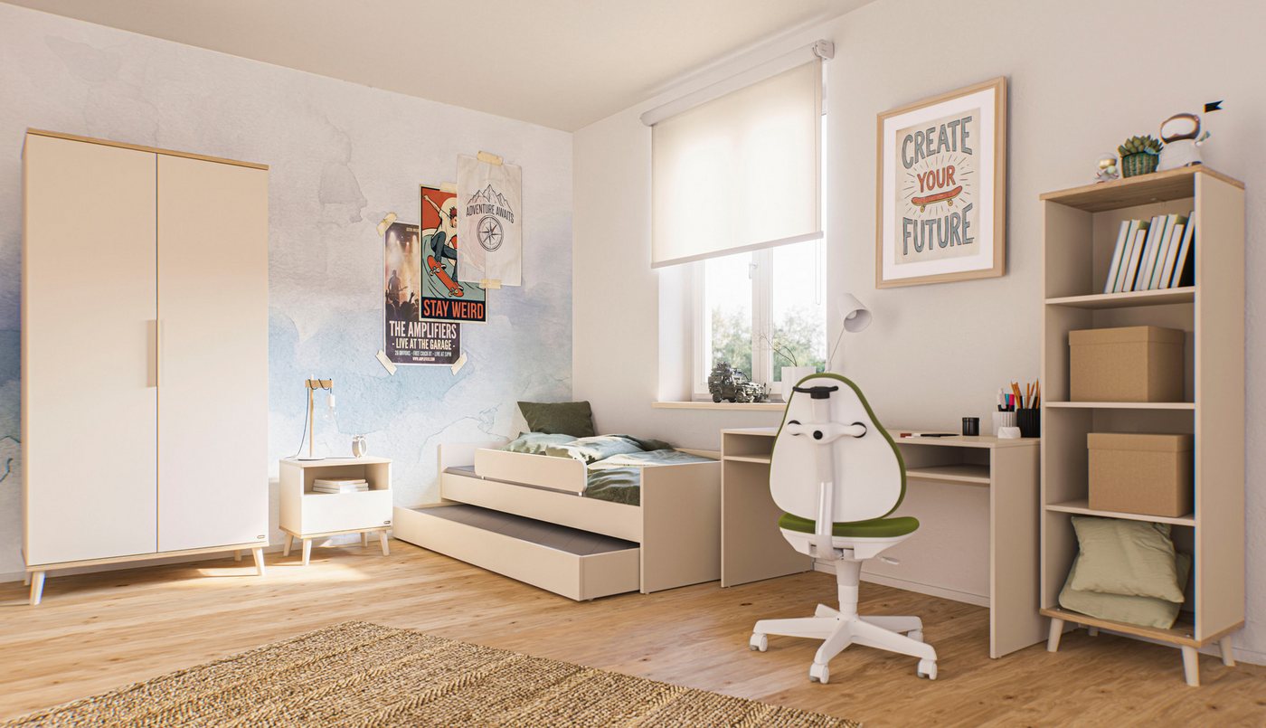 YUNY by PAIDI Standregal HAZEL in Beige mit 4 Fächern, offenes Regal, praktischer Stauraum für jeden Raum – übersichtlich & funktional Bild 2