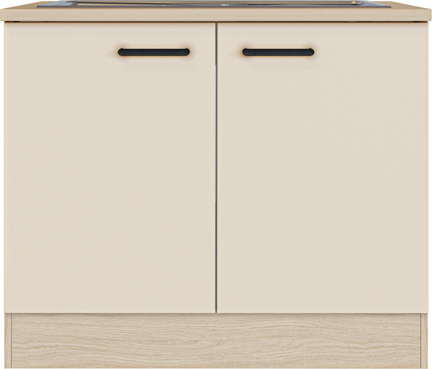Flex-Well Spülenschrank Creso (2-St) mit Einlegeboden, Arbeitsplatte und Edelstahlspüle Bild 4