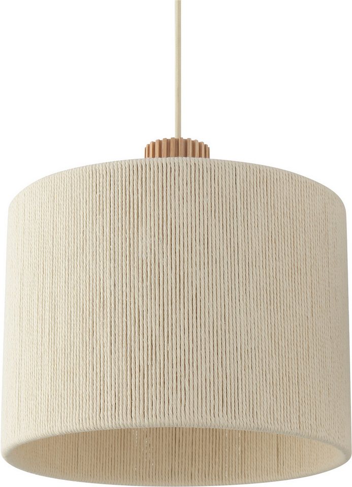 Brilliant Pendelleuchte Arlo, ohne Leuchtmittel, 3x E27 Fassung, 120 x 28 x 150 cm, kürzbar, Metall/Holz/Textil, beige