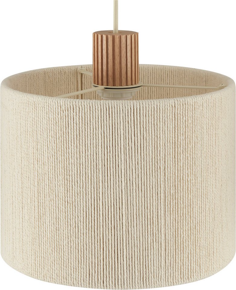 Brilliant Pendelleuchte Arlo, ohne Leuchtmittel, 3x E27 Fassung, 120 x 28 x 150 cm, kürzbar, Metall/Holz/Textil, beige Bild 4