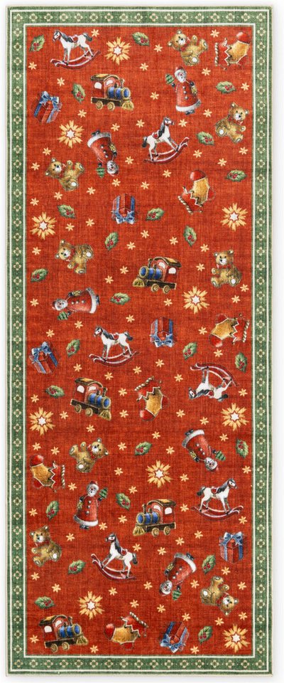 Villeroy & Boch Teppich Toy's Delight Nostalgic Noel, rechteckig, Höhe: 3 mm, Weihnachten, Toys Delight, Wohnzimmer, Waschbar, Baumrock, Christmas Bild 4