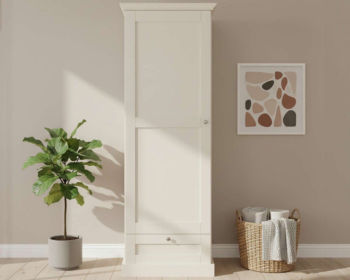 OTTO home Garderobenschrank Binz viele Stauraummöglichkeiten, Metallgriffe, Tür mit Rahmen, Höhe 180 cm Bild 3