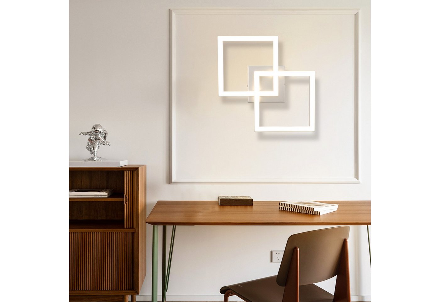 ZMH LED Deckenleuchte Modern 24W für Wohnzimmer Esszimmer Deckenlampe für Küche und Flur, Augenschutz, LED fest integriert, Warmweiß, gekreuzte Rahmen, ein Element schwenkbar Bild 4