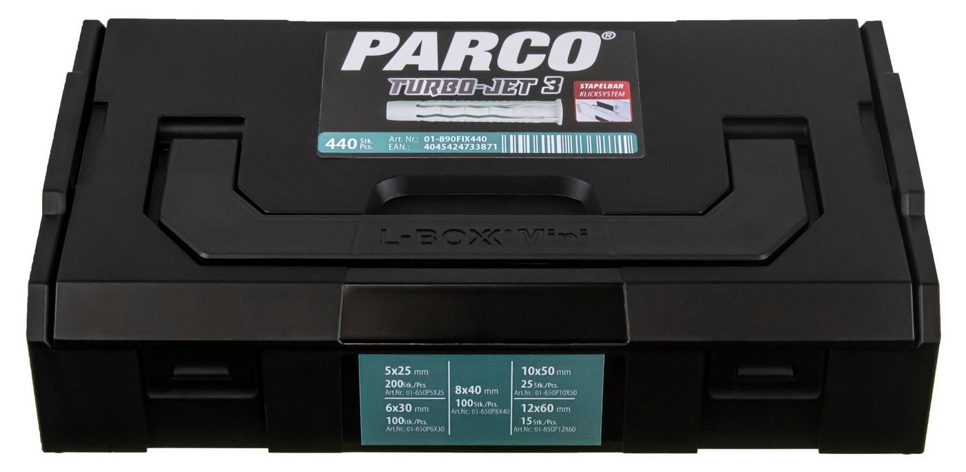 PARCO Schrauben- und Dübel-Set Universaldübel Sortiment 440 Teile Bild 5