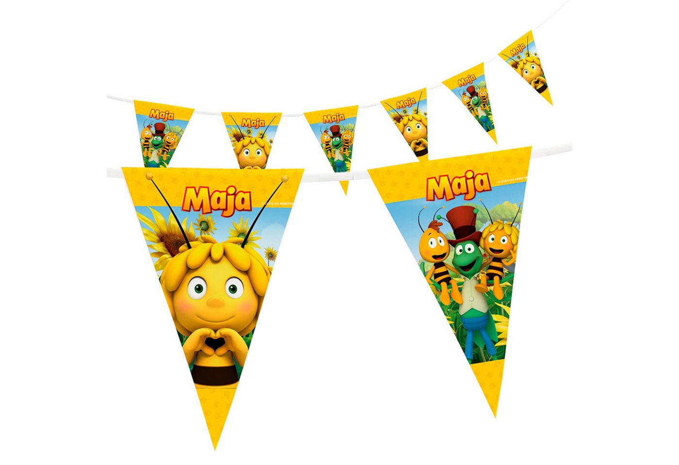 Party Factory Girlande Biene Maja Wimpelkette 4-5 m, Wimperkette Girlande Raumdeko zum Aufhängen Bild 3