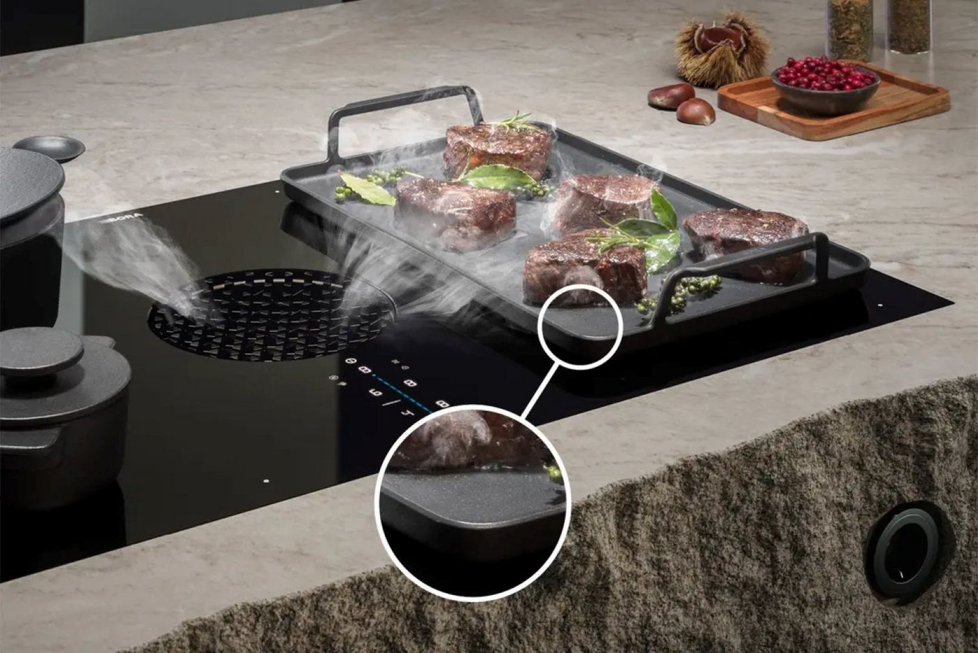 Bora Grillpfanne KWGPFI Grillpfanne für Flächeninduktion, 469 x 270 x 60mm Bild 2