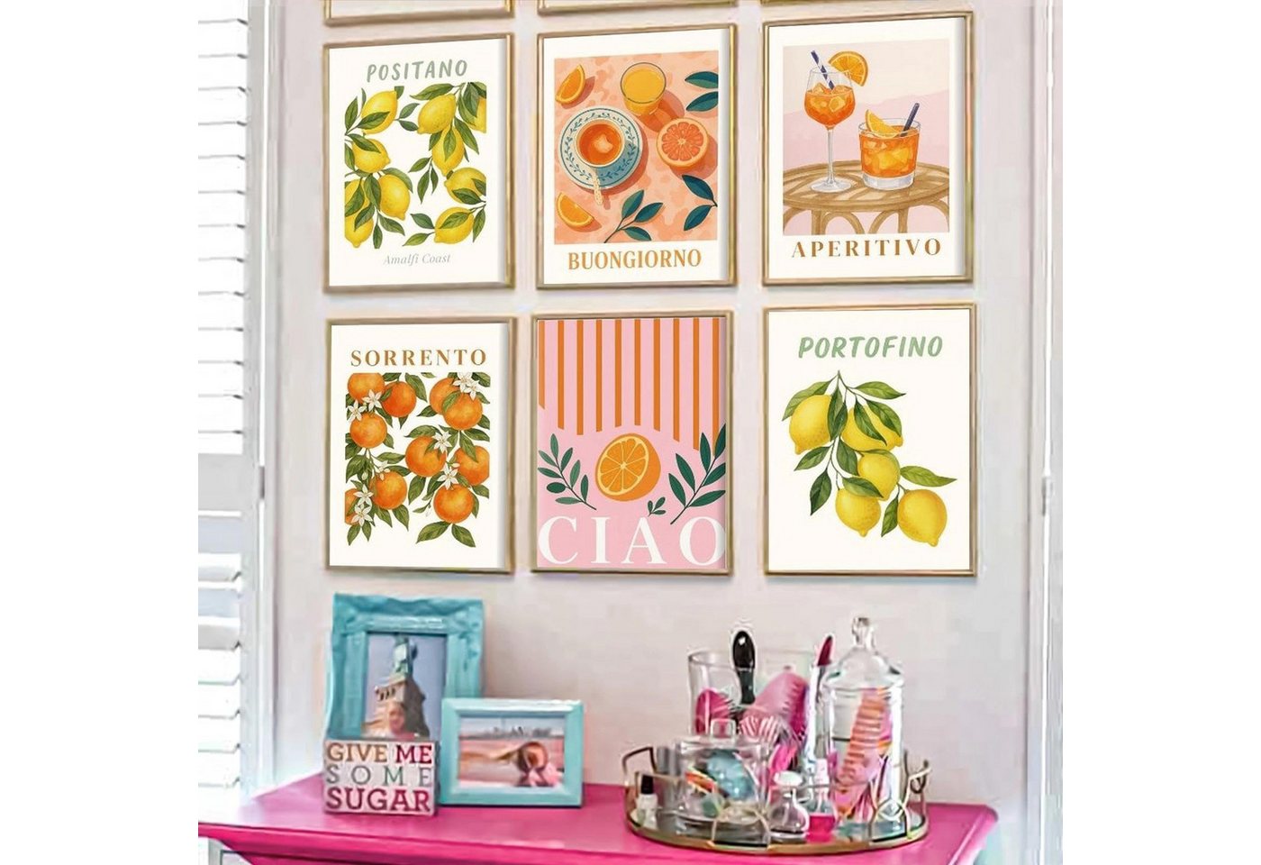 FOUORTUNATE-BEE Malen nach Zahlen 6er Set Zahlenbilder Malen nach Zahlen für Erwachsene DIY Leinwand, DIY Malen nach Zahlen Set für Deko, Geschenk und kreative Auszeit