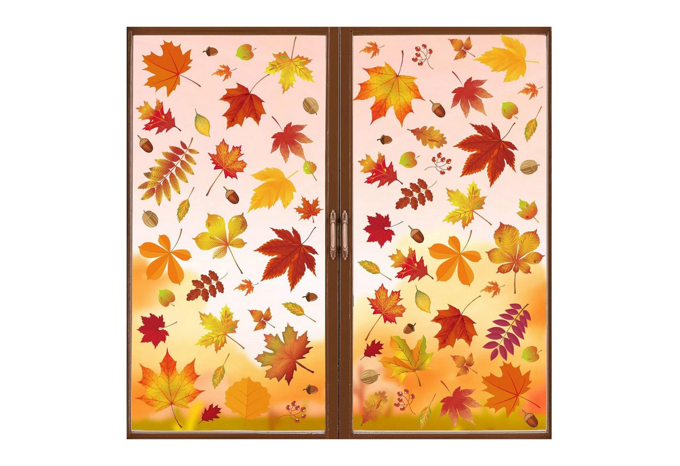 Bomiclss Fensterbild Herbst Fenstersticker 6 Bögen, Thanksgiving Fensterdeko, mit Herbstmotiven, Statische Fensteraufkleber zur Dekoration Bild 4