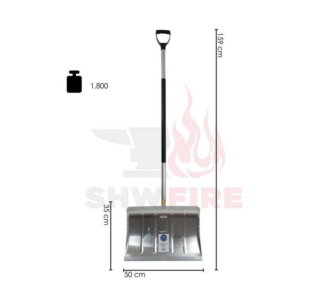 SHW Schneeschieber SHW Schneeschieber-Alu 50 cm mit Alukante und ergonomischem Stiel