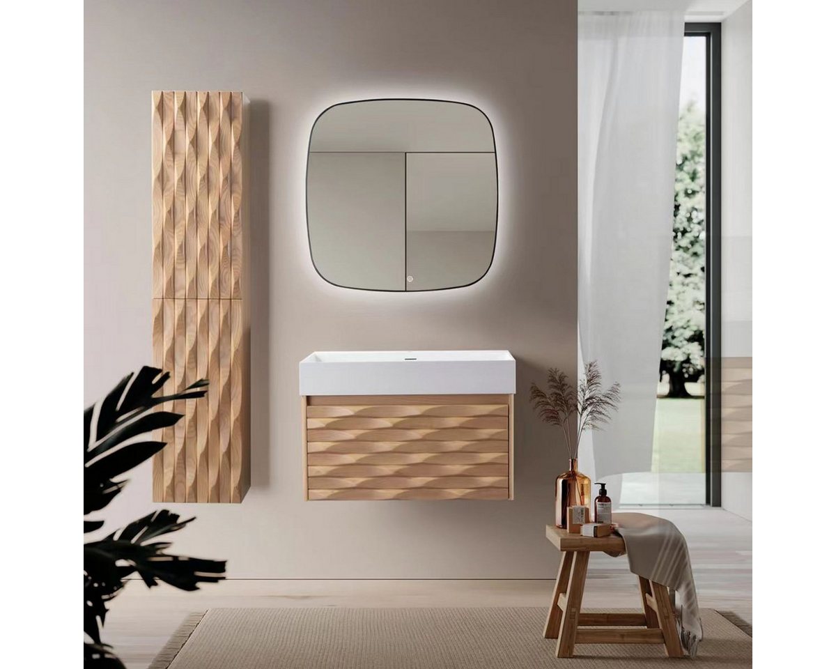 Belvit Waschbeckenschrank BV-US3637-1 (1-St) BELVIT ARGENA Waschtischunterschrank 80cm 1 Schublade Grifflos Bild 2