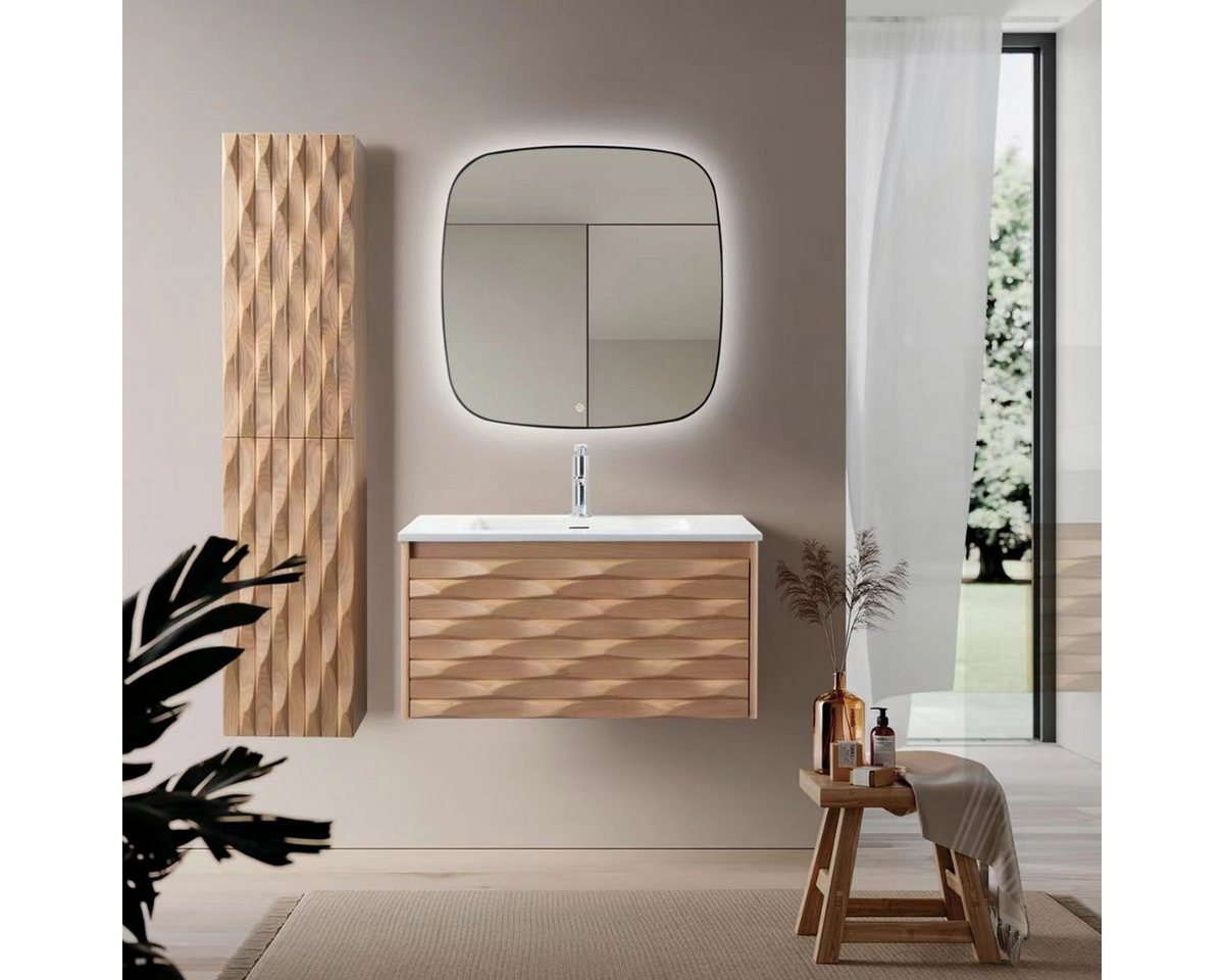 Belvit Waschbeckenschrank BV-US3637-1 (1-St) BELVIT ARGENA Waschtischunterschrank 80cm 1 Schublade Grifflos Bild 4