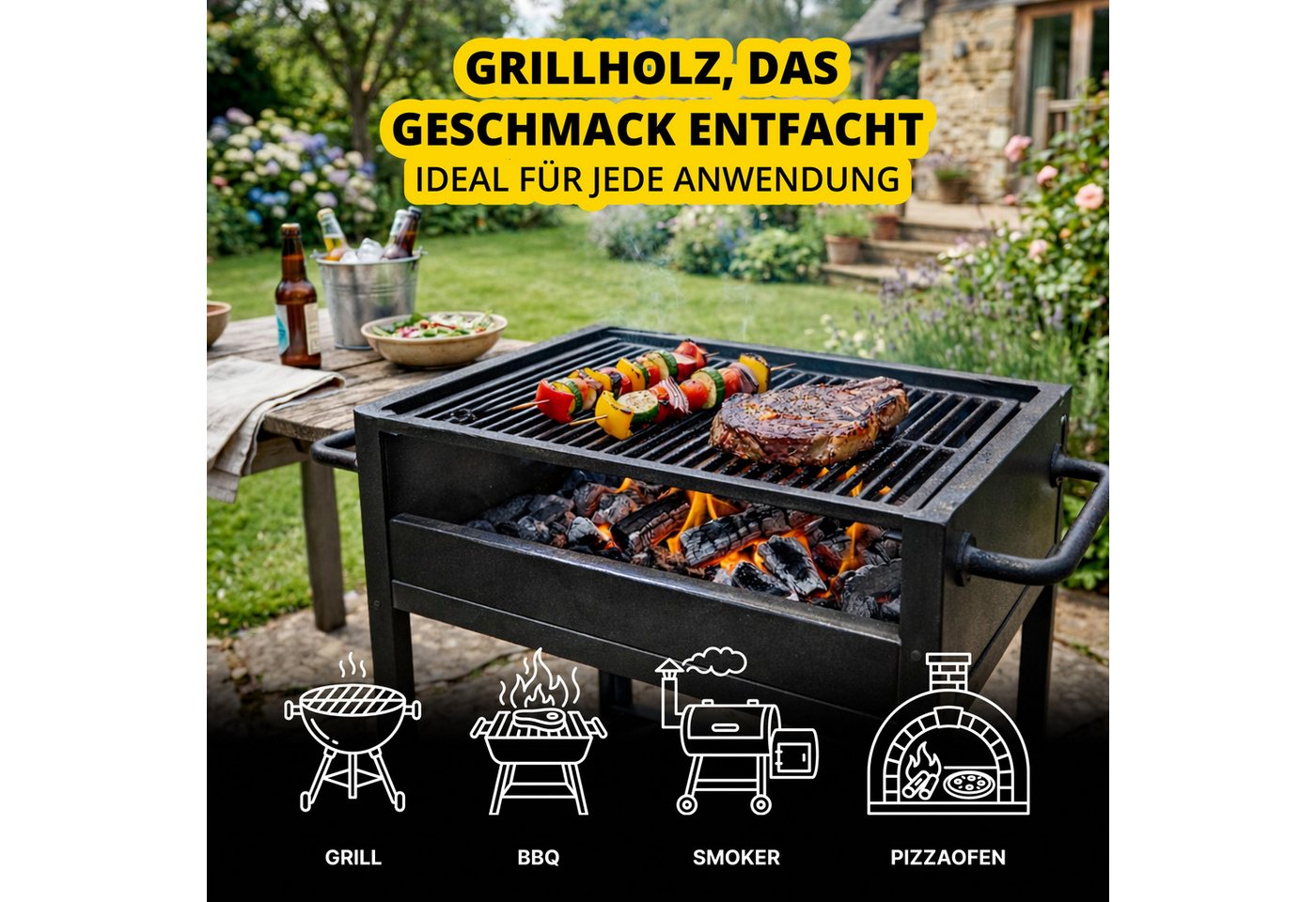 Neandertaler Feuer Kaminholz Brennholz Grillholz Hartholz Feuerholz Holz für Grill Kamin Firewood, 30 kg Bild 3