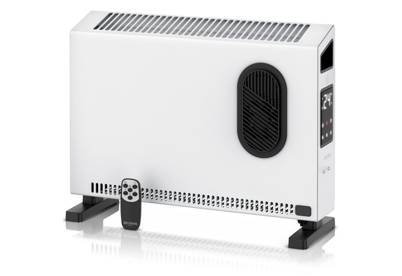 Brandson Elektro-Heizkörper Heizpanel Konvektor 2000 W, Gebläse, Thermostat, Timer, Fernbedienung, 2 Heizstufen, ECO-Modus, LED-Display, Kindersicherung, Kippschutz Bild 5