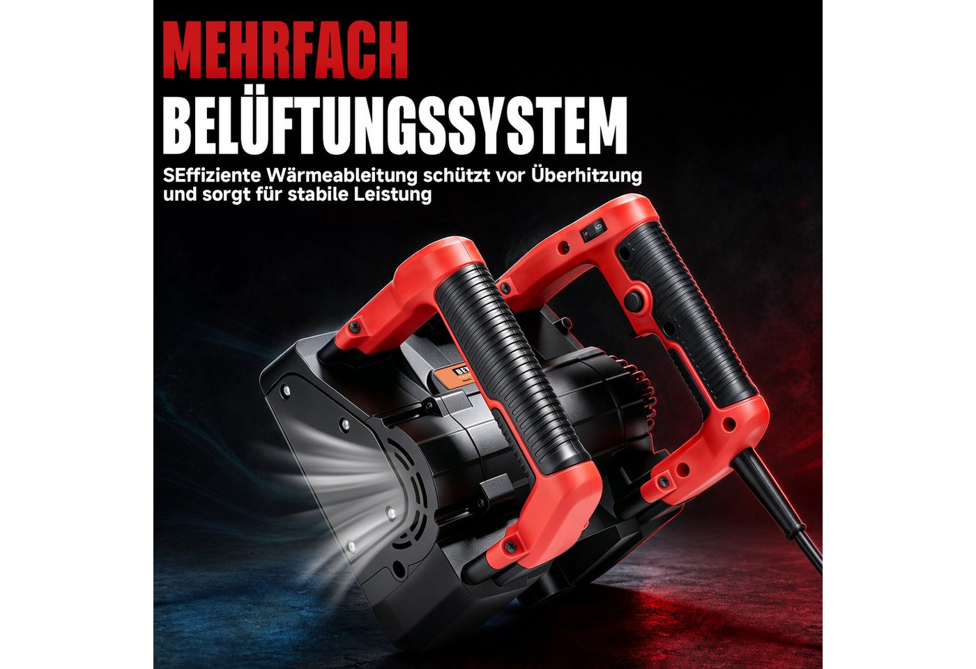 XIIW Winkelschleifer Betonfräse 1-4mm Hobeltiefe, 1600W Walzenfräse Putzfräse Mauerfräse, max. 4000 U/min, (Sanierungsfräse Betonschleifer Walzen Schleifer Fräsmaschine), für Wand Concrete Gips Putz Mörtel zum Kalkwasser Altanstriche