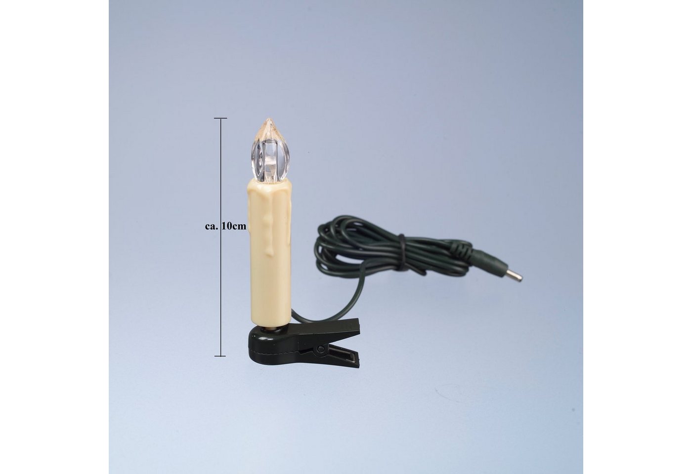 TRANGO LED-Lichterkette, 24-flammig, 340047KW 24x kaltweiß LED Weihnachtskerzen IP44 Außen Stecksystem