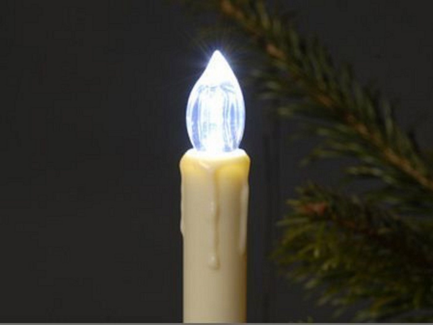 TRANGO LED-Lichterkette, 24-flammig, 340047KW 24x kaltweiß LED Weihnachtskerzen IP44 Außen Stecksystem Bild 5