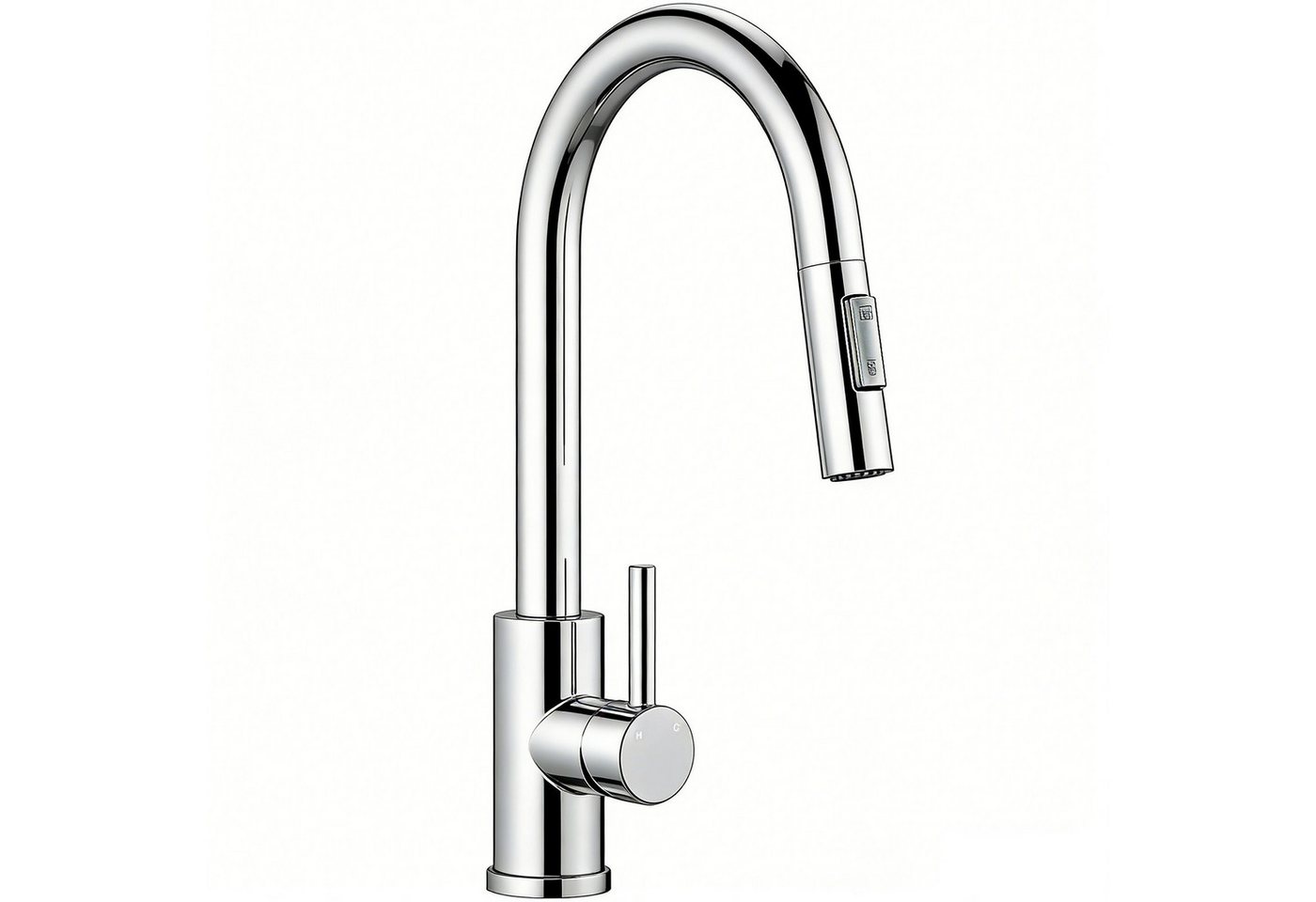 AICA Küchenarmatur Wasserhahn Küche aus Edelstahl, ausziehbar 360° drehbar, Hochdruck Bild 3