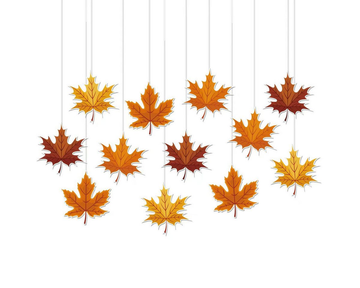 FOUORTUNATE-BEE Fensterdekoration 16 Herbstdeko Ahornblätter zum Aufhängen, Fensterdeko in 16 cm, Herbstliche Ahornblatt Deko für Fenster, Wand, Garten und Erntedank