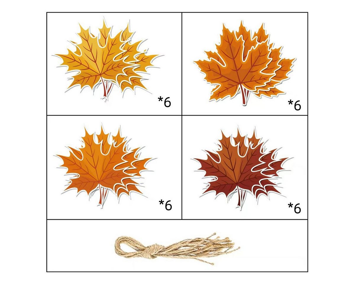 FOUORTUNATE-BEE Fensterdekoration 16 Herbstdeko Ahornblätter zum Aufhängen, Fensterdeko in 16 cm, Herbstliche Ahornblatt Deko für Fenster, Wand, Garten und Erntedank Bild 2