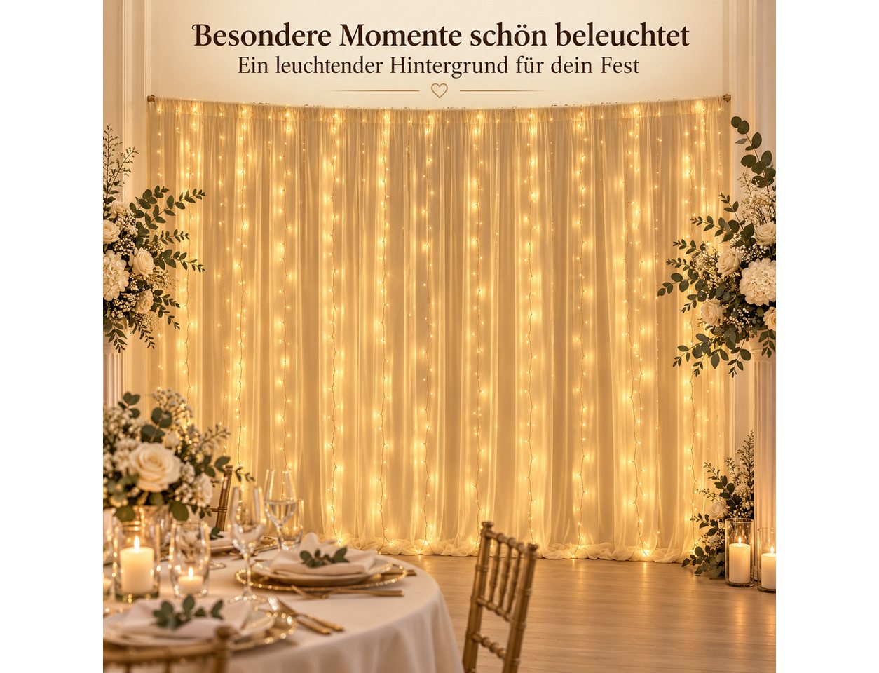 Norvéa Home LED-Lichterkette Solar Lichterkette, Solar Licht Garten – mit Fernbedienung, Warmweißes Licht, Fernbedienung, verschiedene Modi Bild 3