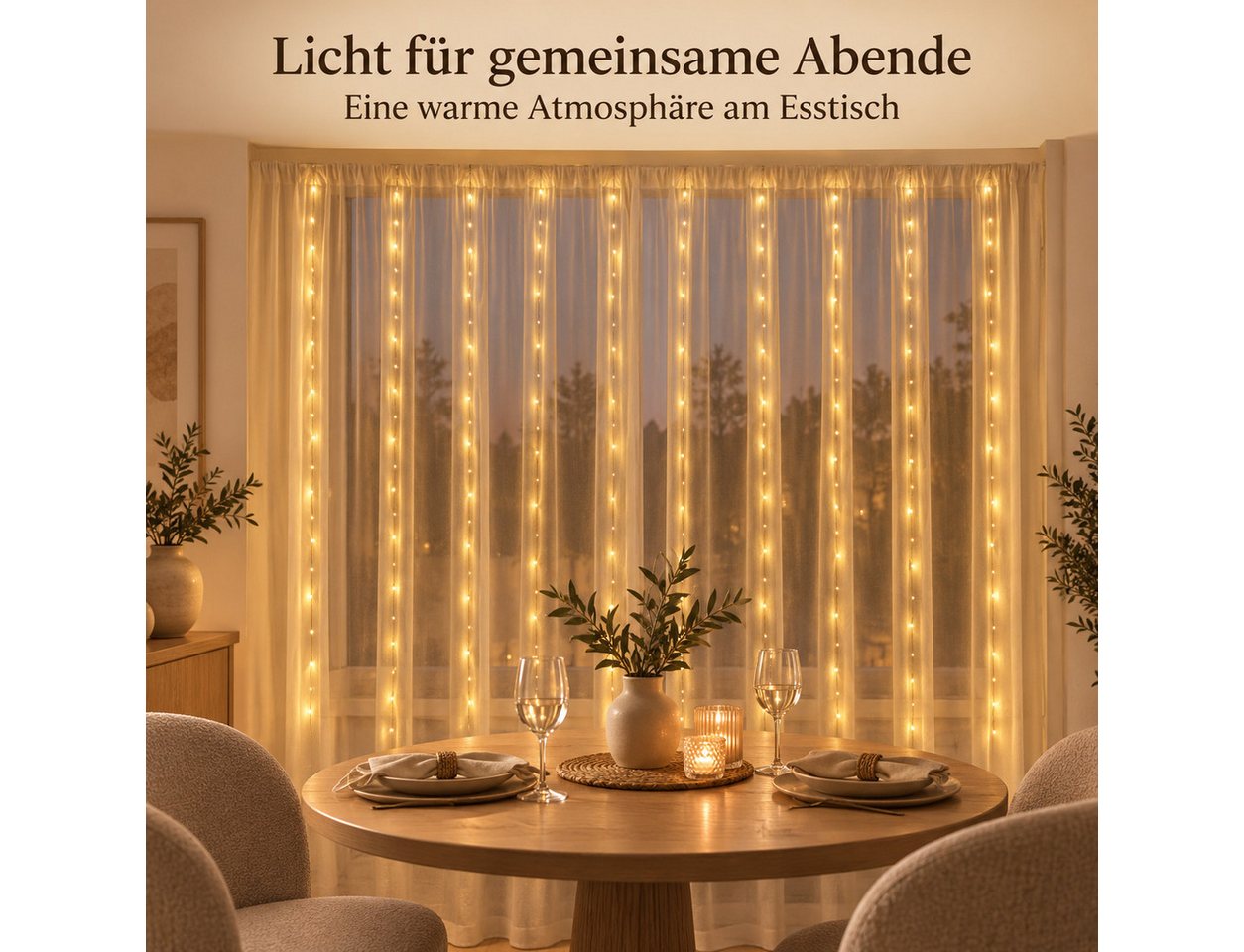 Norvéa Home LED-Lichterkette Solar Lichterkette, Solar Licht Garten – mit Fernbedienung, Warmweißes Licht, Fernbedienung, verschiedene Modi Bild 4