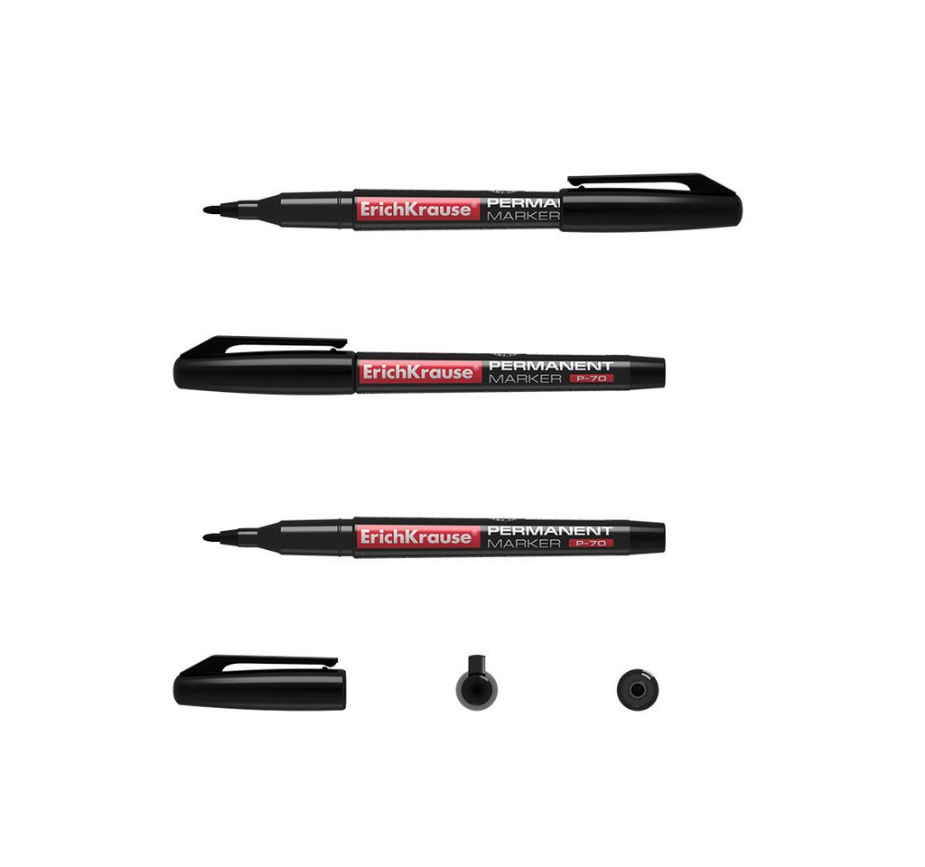 Erich Krause Marker, Permanent Marker P-70 wasserfest 1,0mm schwarz 1 Stück