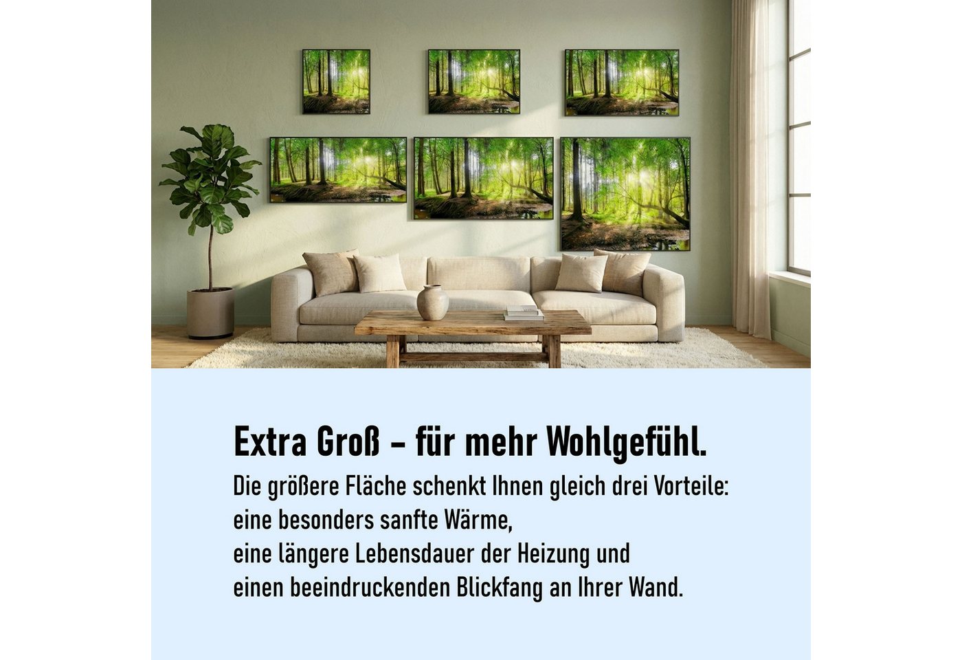 STEINFELD Heizsysteme Infrarotheizung Bild 750W, 120x60cm, Made in Germany, 7J Garantie, mit Thermostat, viele Motive Bild 5